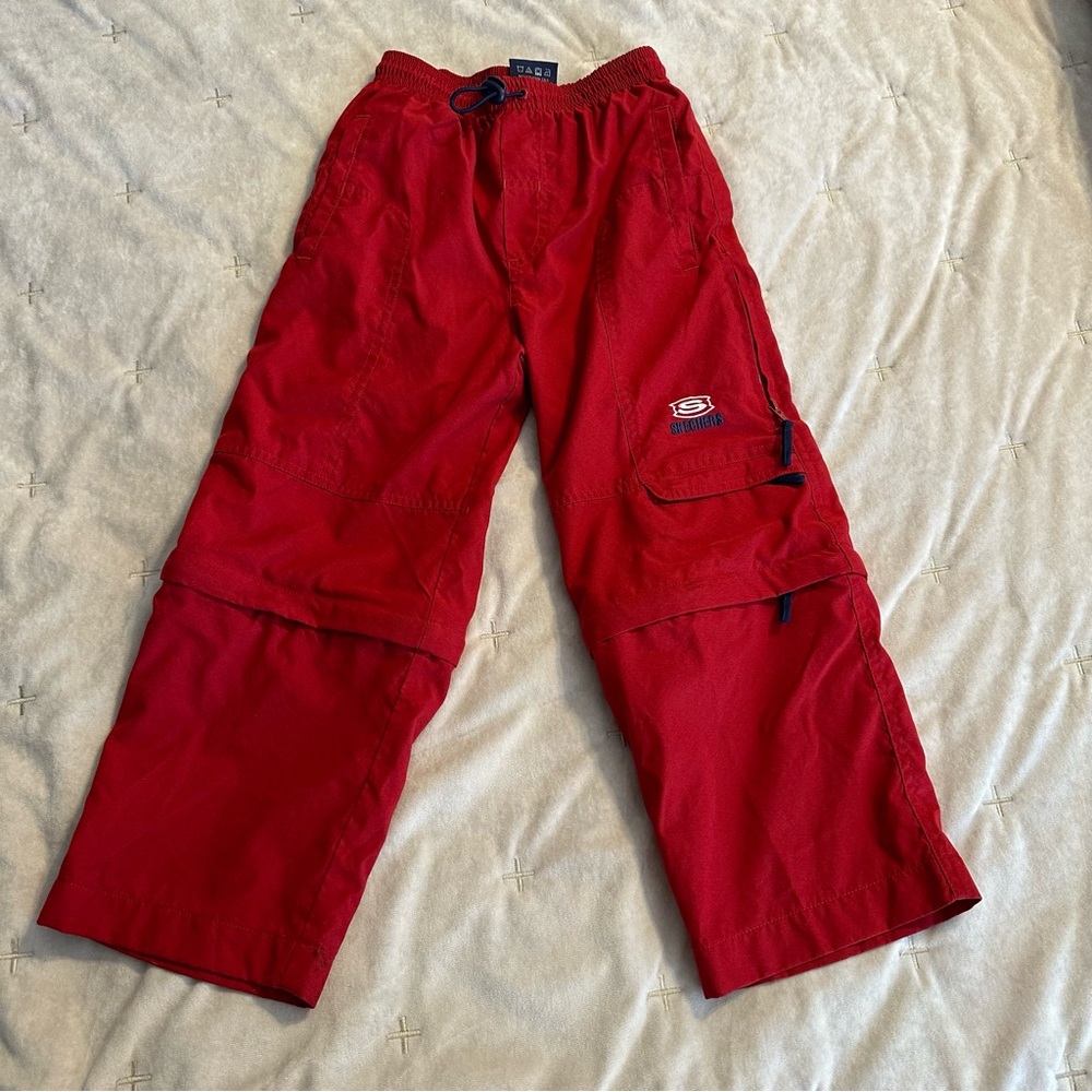 VTG Y2K Skethchers Boys Zip Off Pants size 6 red Skateboarding Streetwear School